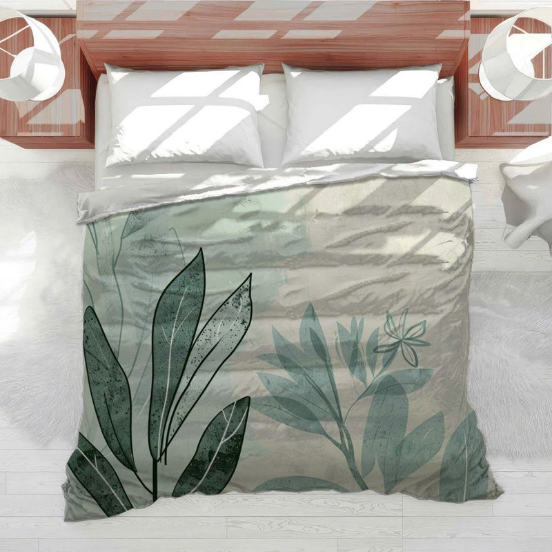 Floral Botanical Elegant Microfiber Duvet Cover, Twin Duvet Cover