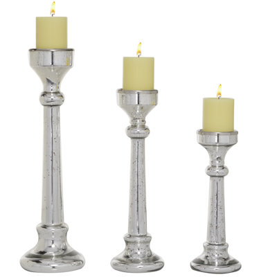 Ensemble de chandelles de table en verre 3 pièces