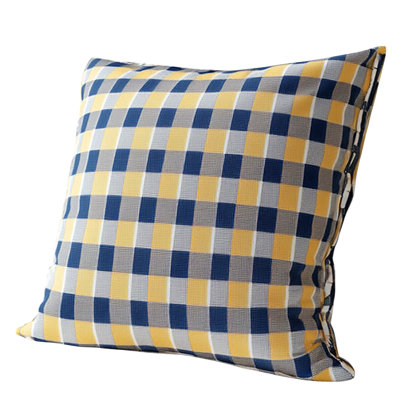Three-Color Check Throw Pillow