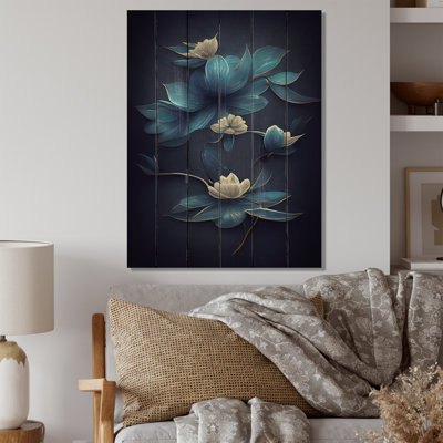 Fleurs chinoises bleues et blanches I - reproduction sur toile