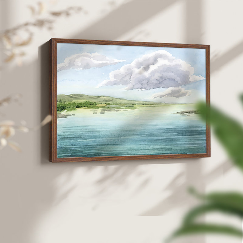 Clear Lagoon II -Framed Print - Restickable, Walnut, 16" H x 20" W