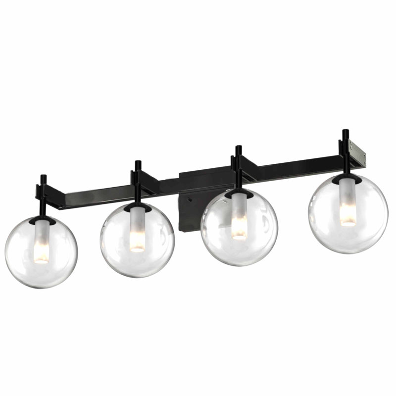 Éclairage pour meuble-lavabo 4 lumières Sumner, Noir, Gris