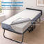Lit pliant avec matelas en mousse de 5 po, roues verrouillables et tête de lit