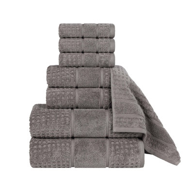  Ensemble de serviettes en coton Zero-Twist - texture gaufrée nid d'abeille - séchage rapide
