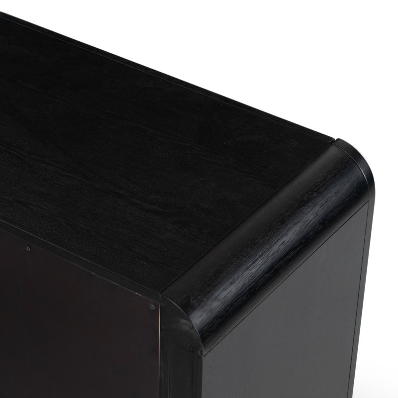 Katrina Wood 2 Drawer Nightstand, Black