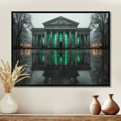 Green Grey Financial Freedom Banks In The Winter - Banks Wall Decor