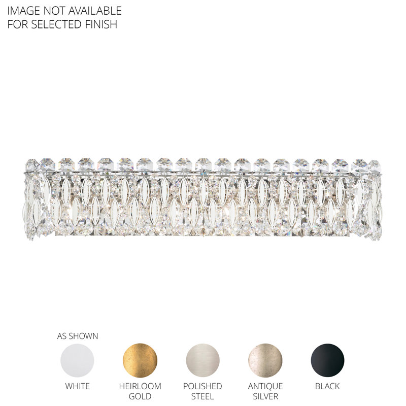 Sarella 6 Light 26in Bathroom Vanity & Wall Sconce in Black with Clear Radiance Crystals, 6 Lights, Chinese (K9)