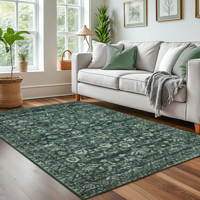 Tapis vert antidérapant lavable à la machine
