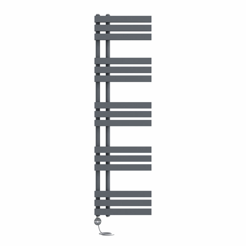 Rizza Designer Towel Rail Heated Towel Rails, Anthracite, 160"cm H x 45cm W x 7.35cm D