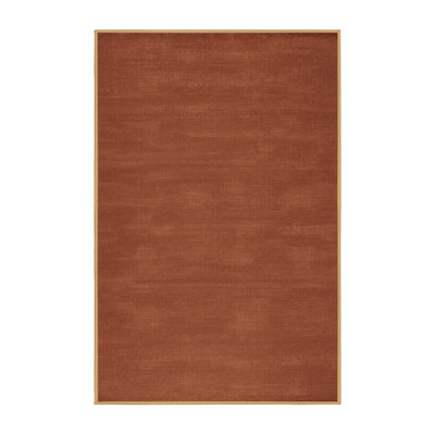 Machine Washable Solid Brown Area Rug