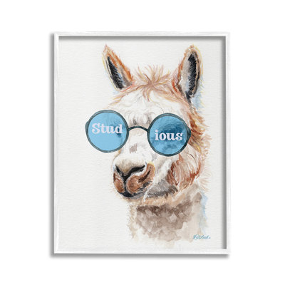 " Stud-ious Funny Llama Single Picture Frame " by Jennifer Redstreake