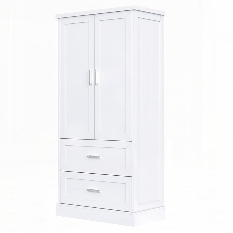 Armoire de rangement pour salle de bain avec tablette réglable, Blanc