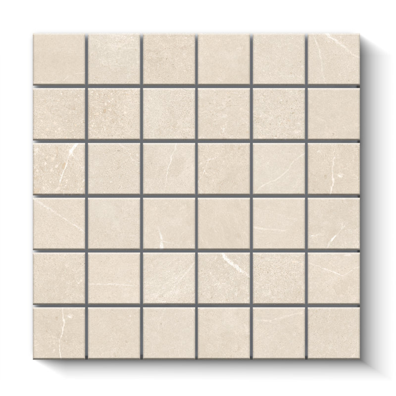 Newstone Matte 2x2 Mosaic Square Wall & Floor Tile (12x12 Sheet), Ivory