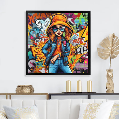 Femme graffiti sur toile