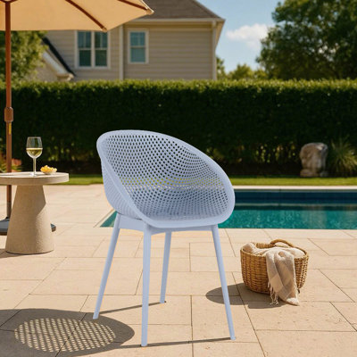 2-Pack Modern Lounge Chairs – Indoor/Outdoor All-Weather PP Plastic, Lightweight For Patio, Beach, Living Room, Chair