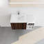 Armoire de salle de bain 36 po avec tablette, meuble-lavabo mural en noyer, lavabo en résine, portes à fermeture en douceur, rangement,-527240283