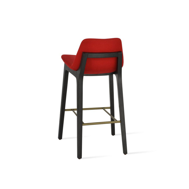 Pera HB Wood Counter, Bar Stool (29" Seat Height), Red Camira Wool