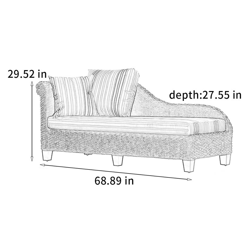 Chaise en rotin en bois massif Fashion, Orienté à gauche (vu de face)