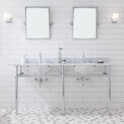 Ensemble de meuble-lavabo oval avec robinet et trop-plein Copeland Stone