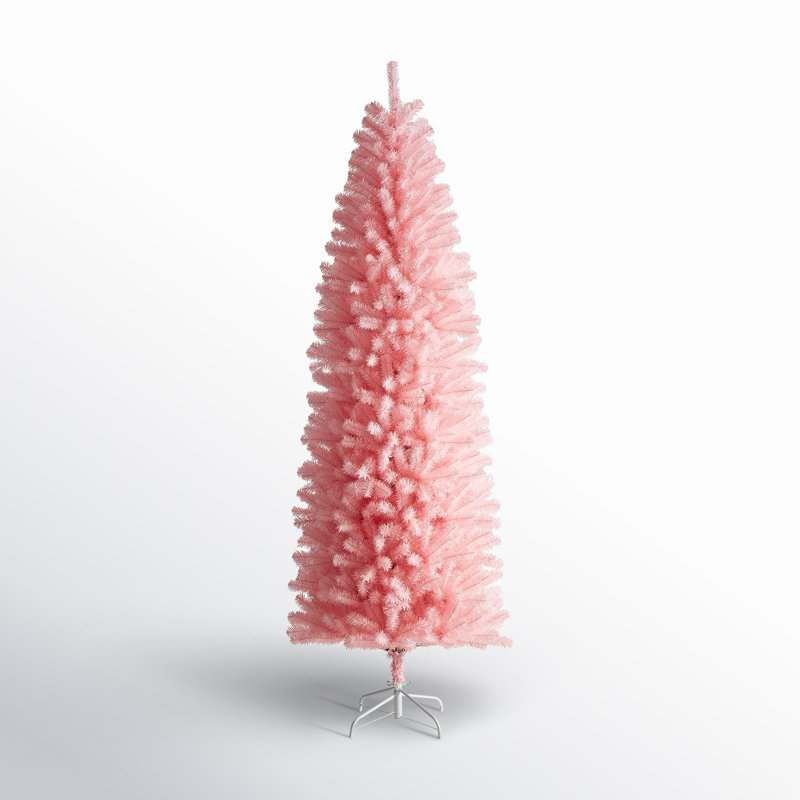 Arbre de Noël artificiel rose, 7,5 pi