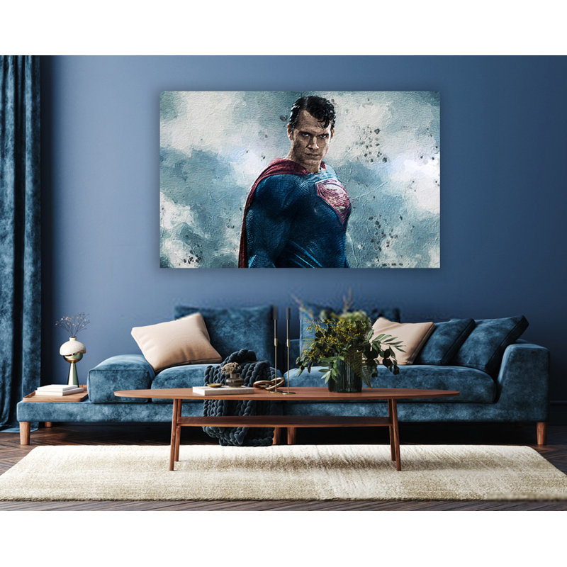 Superman 1 DC Heroes and Villians Collection - Art Prints, 29.5cm H x 39.4cm W x 0.07cm D, Metal