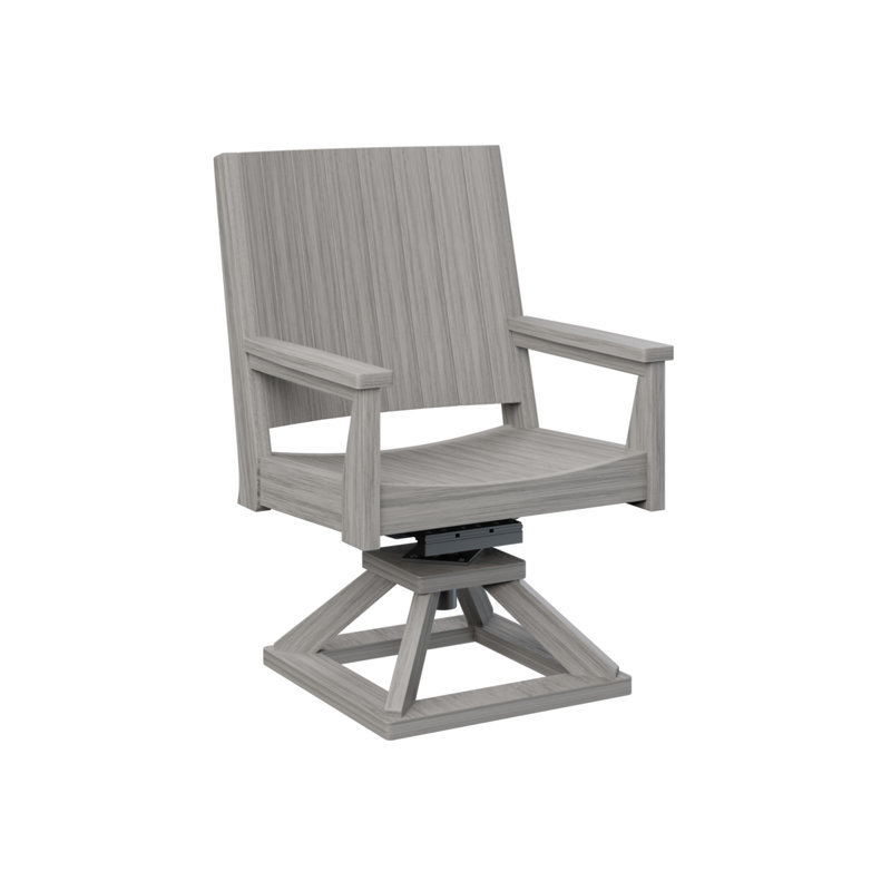 Chaise de salle à manger berçante pivotante berlinoise en grillage de bois naturel Berlin, Bois flottant gris