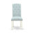 5 Piece Dining Room Furniture Set Includes a Rectangle Dining Table with V-Legs and 4 Baby Blue Linen Fabric Upholstered Chairs, Multi-Color-564018333