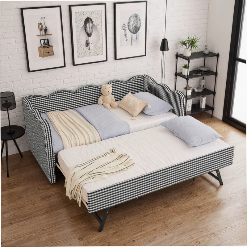 Lit de jour Cozy Gingham, Noir