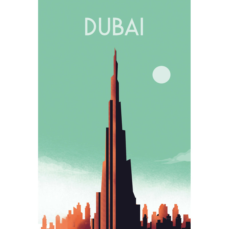 «Dubaï sur toile» par Omar Escalante, H 18 po x l 12 po x P 1,25 po