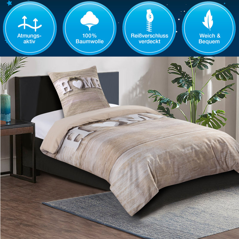 Cotton No Pattern Duvet Cover Set with Pillowcases Included
