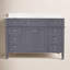 Ensemble de meuble-lavabo simple 48 po Lakeland avec comptoir gris marine et comptoir en marbre de Carrare-415400403