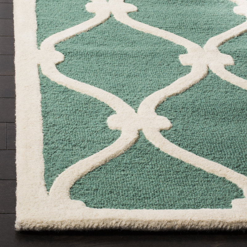 Cannen Hand Tufted Wool Geometric Rug, Rectangle 2' x 3'