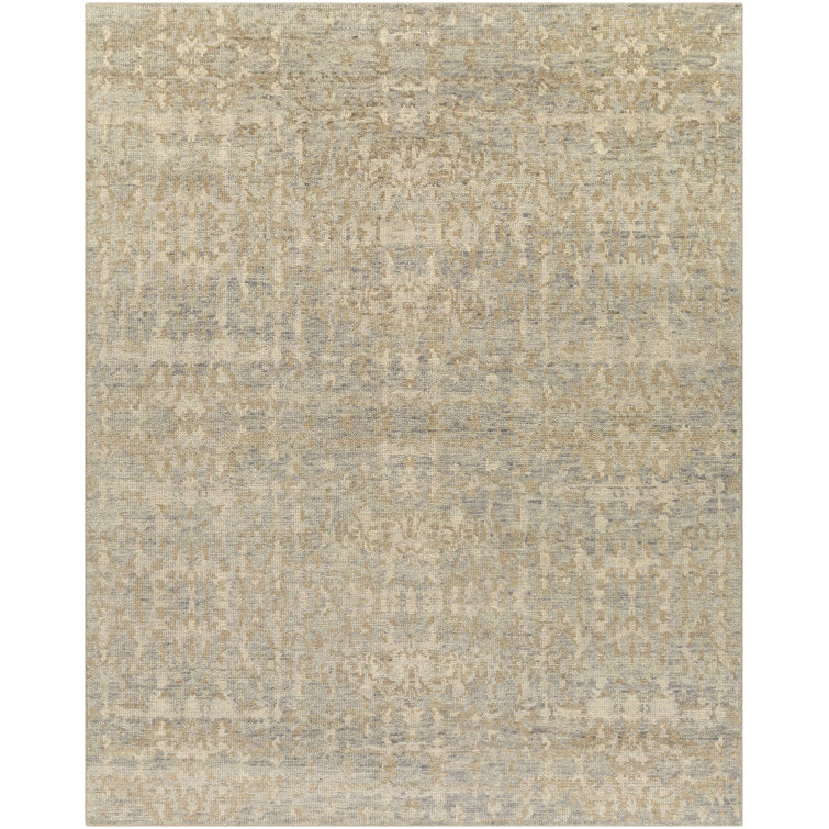 Hoya Abstract Hand-Knotted Wool Charcoal/Light Beige/Tan Area Rug