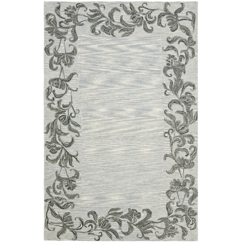 Tapis floral en laine et viscose touffeté à la main Candelo Soho, Rectangle 5 pi x 8 pi