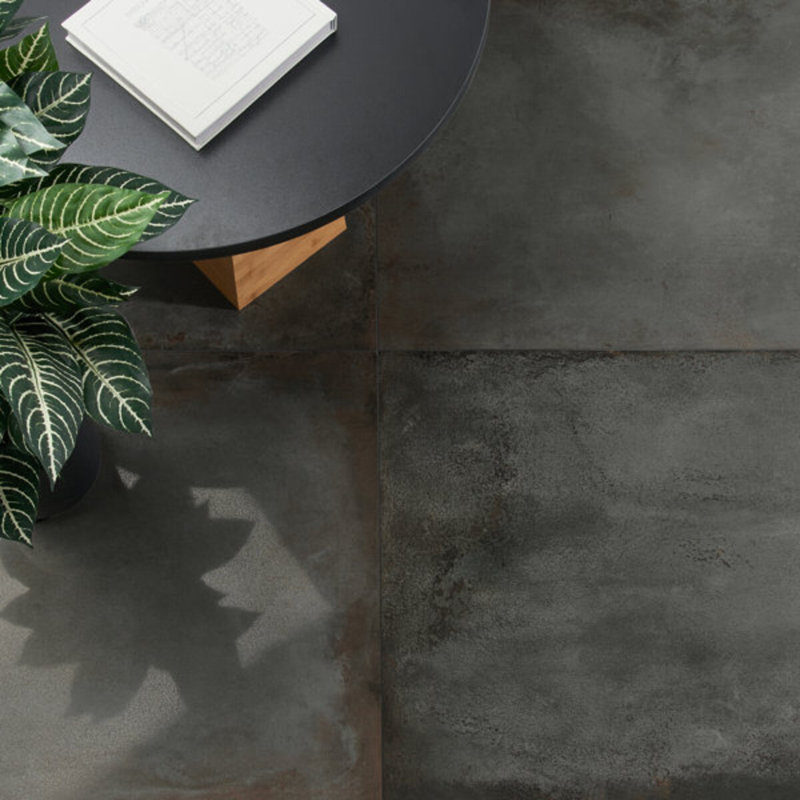 Angela Harris Flatiron 24X48 Semi-Polished Porcelain Tile, Graphite