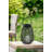 7.9X7.9X10.6" Black Poly Rattan Lantern With White LED Candle-995008194