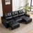 105” W Faux Leather Power Motion Sofa With Extending Seats, Convertible Table & Usb Charging-1760488029