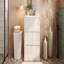 Meuble-lavabo autoportant de 30 pouces avec lavabo en céramique, 2 tiroirs pleine extension et conception sans poignée à 45 °, glissières à fermeture en douceur-116452239