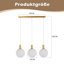 3 -Light Kitchen Island White Glass Pendant