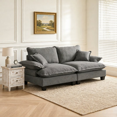 Canapé en chenille pour voilier, causeuse modulaire à 2 places avec accoudoirs courbés, canapé Comfort-First pour les petits espaces