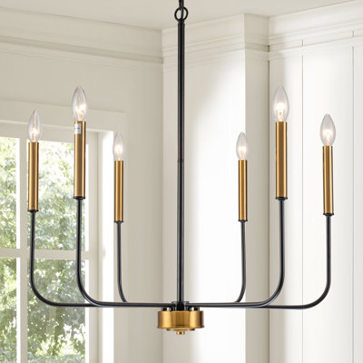 Lustre classique / traditionnel à 6 lumières de style bougie Clerise