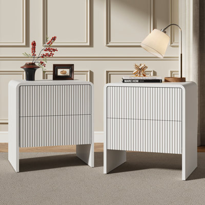 Table de chevet avec 2 tiroirs (ensemble de 2)