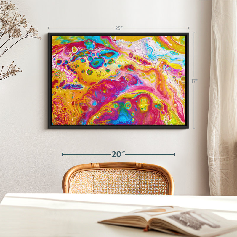 Marbre fluide, impression sur toile abstraite, H 17 po x l 25 po