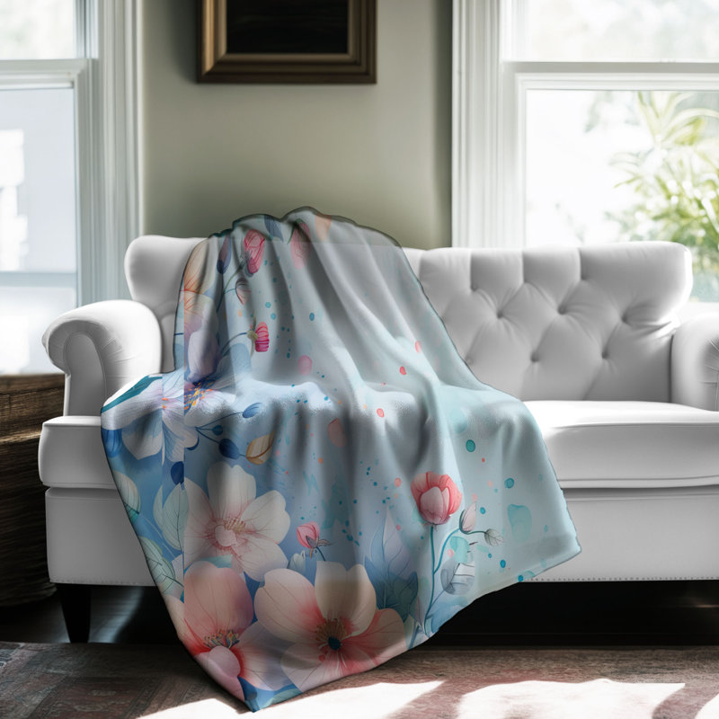 Couverture en cascade Springtime Blossom, L 60 po x l 50 po