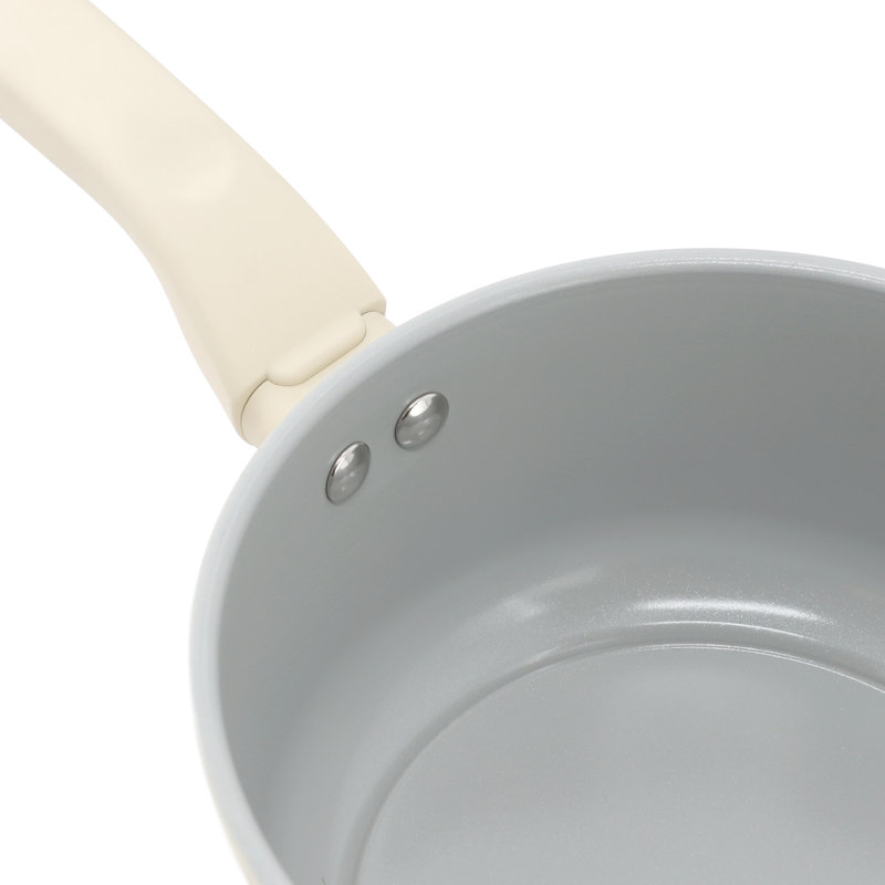 Casserole en aluminium antiadhésif de 2 pintes en ivoire avec couvercle Gibson Home Barnsdall