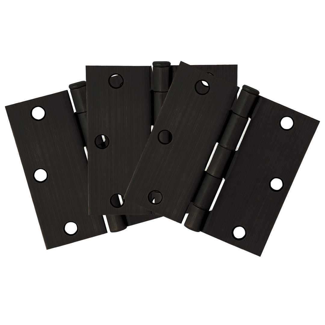 3.5" H x 3.5" W Butt Bearing Door Hinges (Set of 3) Design House 
