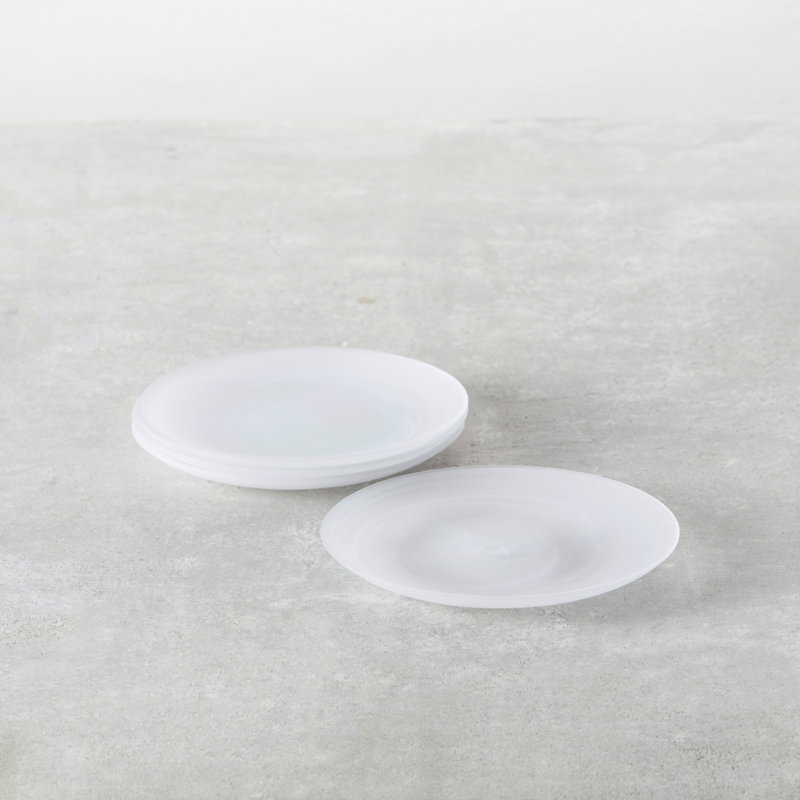 La Jolla Glass Dinnerware 8.25" Dessert Plate, White