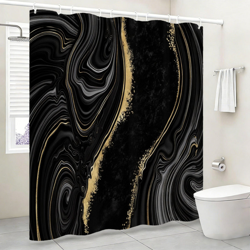 Rideau de douche Marble Gold Swirl