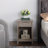Grey Nightstand, Multipurpose Side End Table with Drawer and Open Storage Shelf, Sturdy Metal Handle & Solid Side Frame, Easy Assembly-334426757