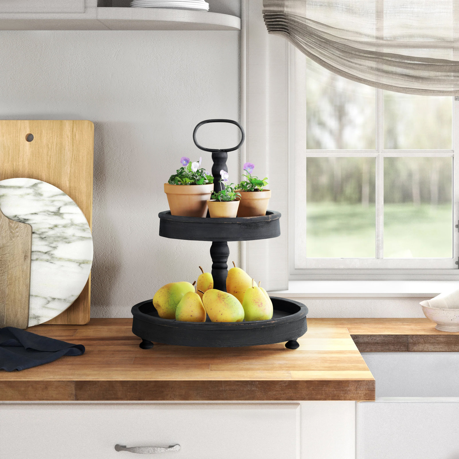 Adrianna Decorative Tray, Black
